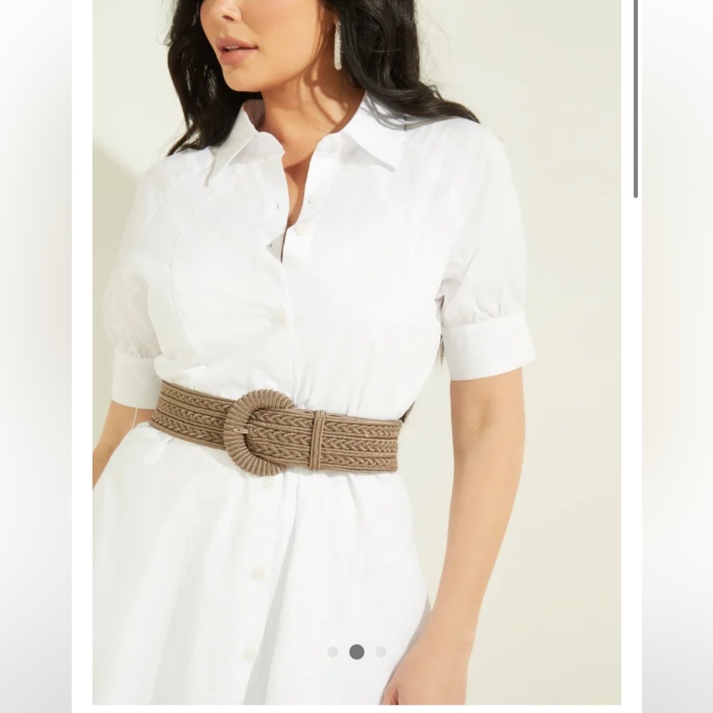 Taupe Braided Belt with Textured Weave - One Size